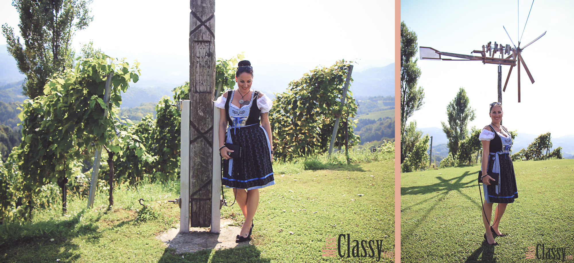 Outfit Dirndl in der südsteirischen Weinstraße - Tracht - Steirische Toskana