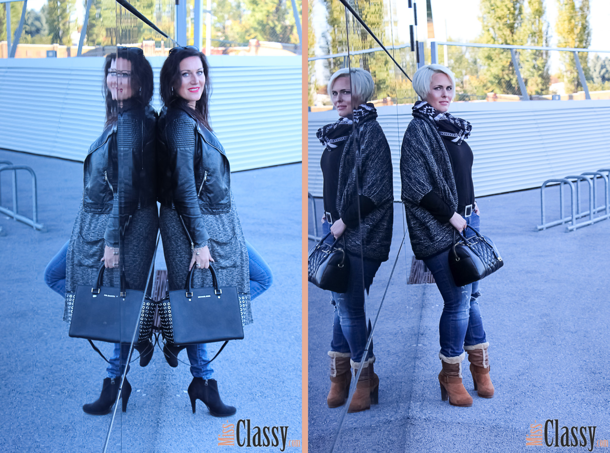 OUTFIT Layering - Longcardigan und Lederjacke, Graz, Steiermark, Miss Classy, miss-classy.com, Herbst, Doris & Babs, Sonnenbrille, Burberry, Vogue, Michael Kors