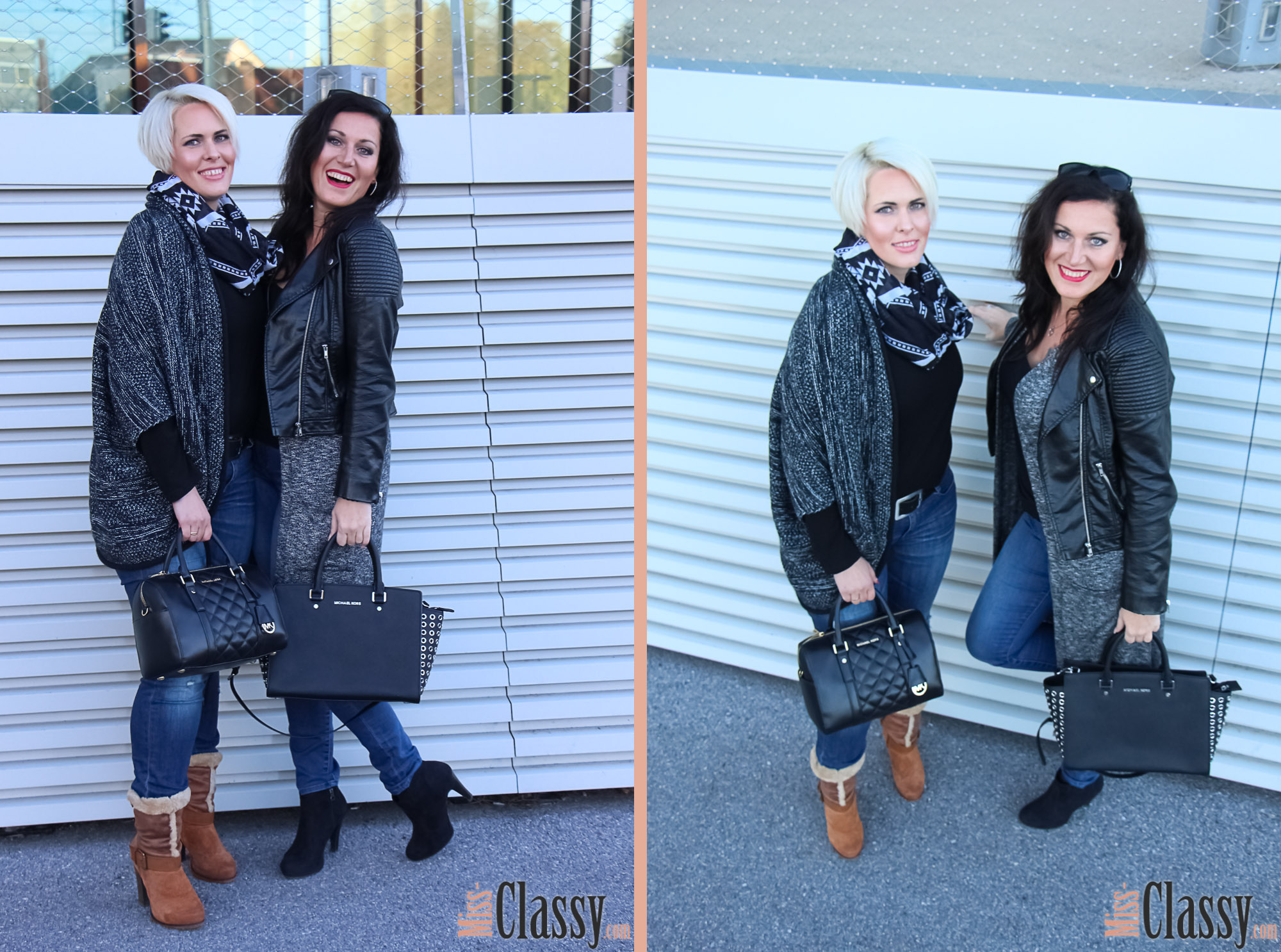 OUTFIT Layering - Longcardigan und Lederjacke, Graz, Steiermark, Miss Classy, miss-classy.com, Herbst, Doris & Babs, Sonnenbrille, Burberry, Vogue, Michael Kors