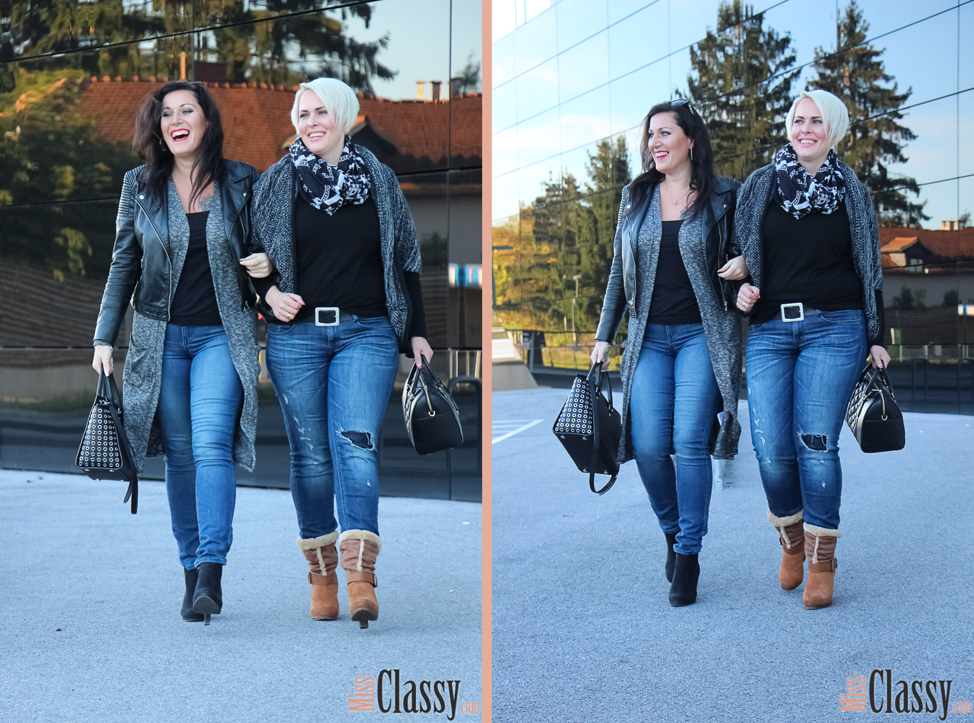 OUTFIT Layering - Longcardigan und Lederjacke, Graz, Steiermark, Miss Classy, miss-classy.com, Herbst, Doris & Babs, Sonnenbrille, Burberry, Vogue, Michael Kors