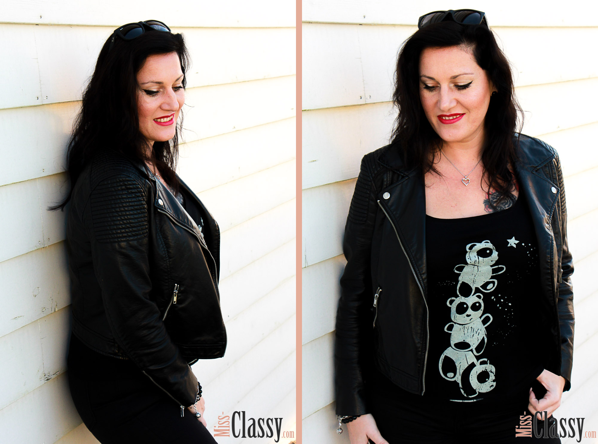 OUTFIT Wenn Kater schwarz, T-Shirt gut, Miss Classy, classy, beclassy, Fashionblog, Fashionblogger, Österreich, Austria, Graz, All Black, Kater Likoli, T-Shirt, Lederjacke, Knee-Cut Jeans, Nike, Sneakers