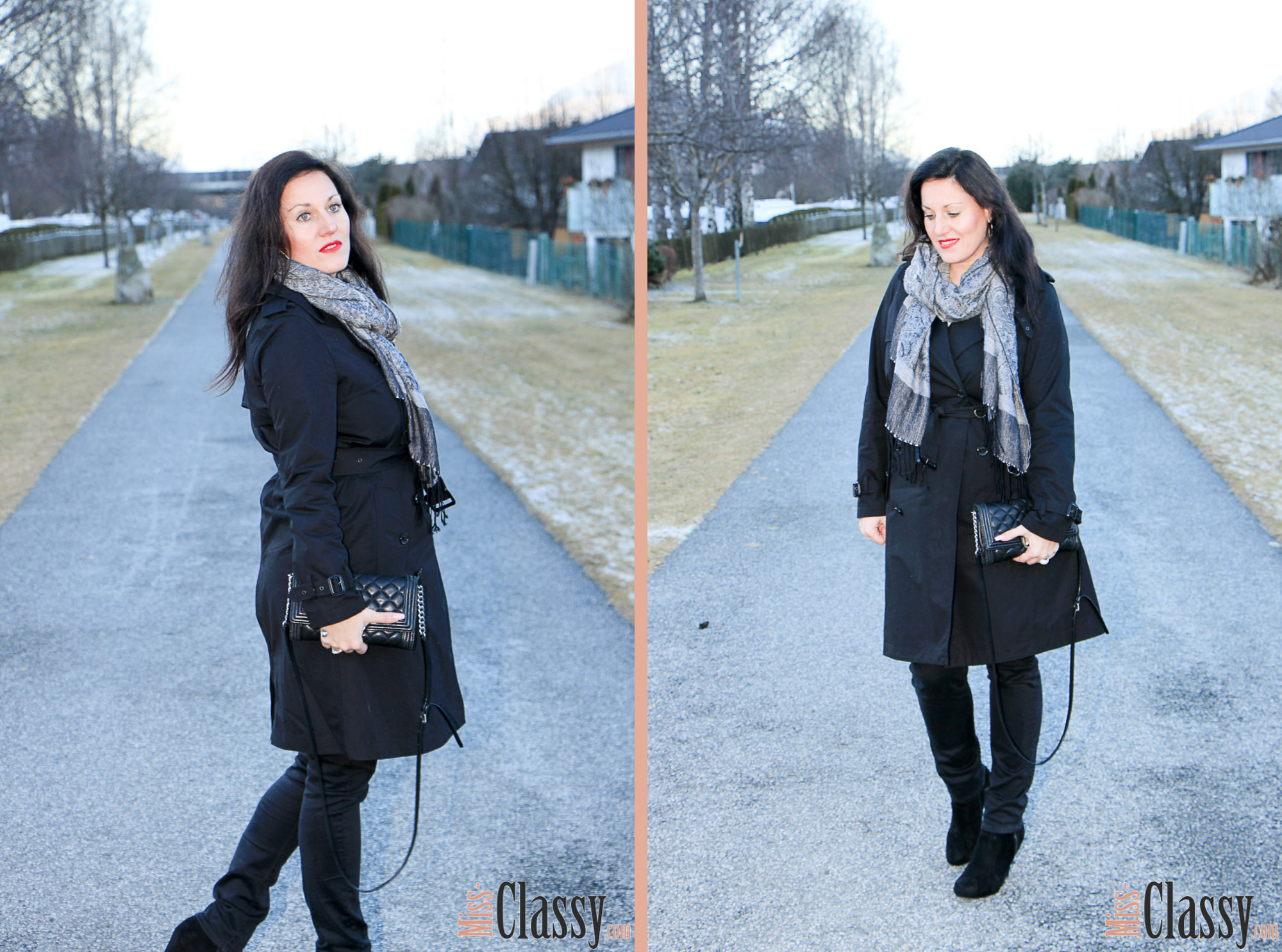 OUTFIT Schwarzer Trenchcoat von Ralph Lauren, Miss Classy, missclassy, Fashionblog, Fashionblogger, Schal, Handtasche, Michael Kors, Stiefeletten, Austria, Österreich, Graz, Bruck