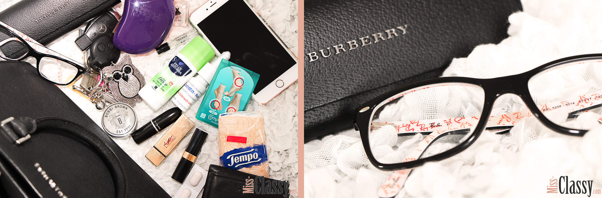 LIFESTYLE What's in my Bag?, Miss Classy, miss-classy.com, Lifestyleblog, Lifestyleblogger, Lifestyleblog Graz, Graz, Steiermark, Österreich, classy, beclassy, Handtasche, Bag, Handbag, Michael Kors, iPhone 6s Plus, Tangle Teezer, Ray Ban, Brille, Burberry, Sonnenbrille, Blasenpflaster, Schlüsselbund, Schlüsselanhänger, Smart, Mercedes, Lippenstift, YSL, Yves Saint Laurent, MAC, Chanel, Bobbi Brown, Lipbalm, Tempo, Taschentuch