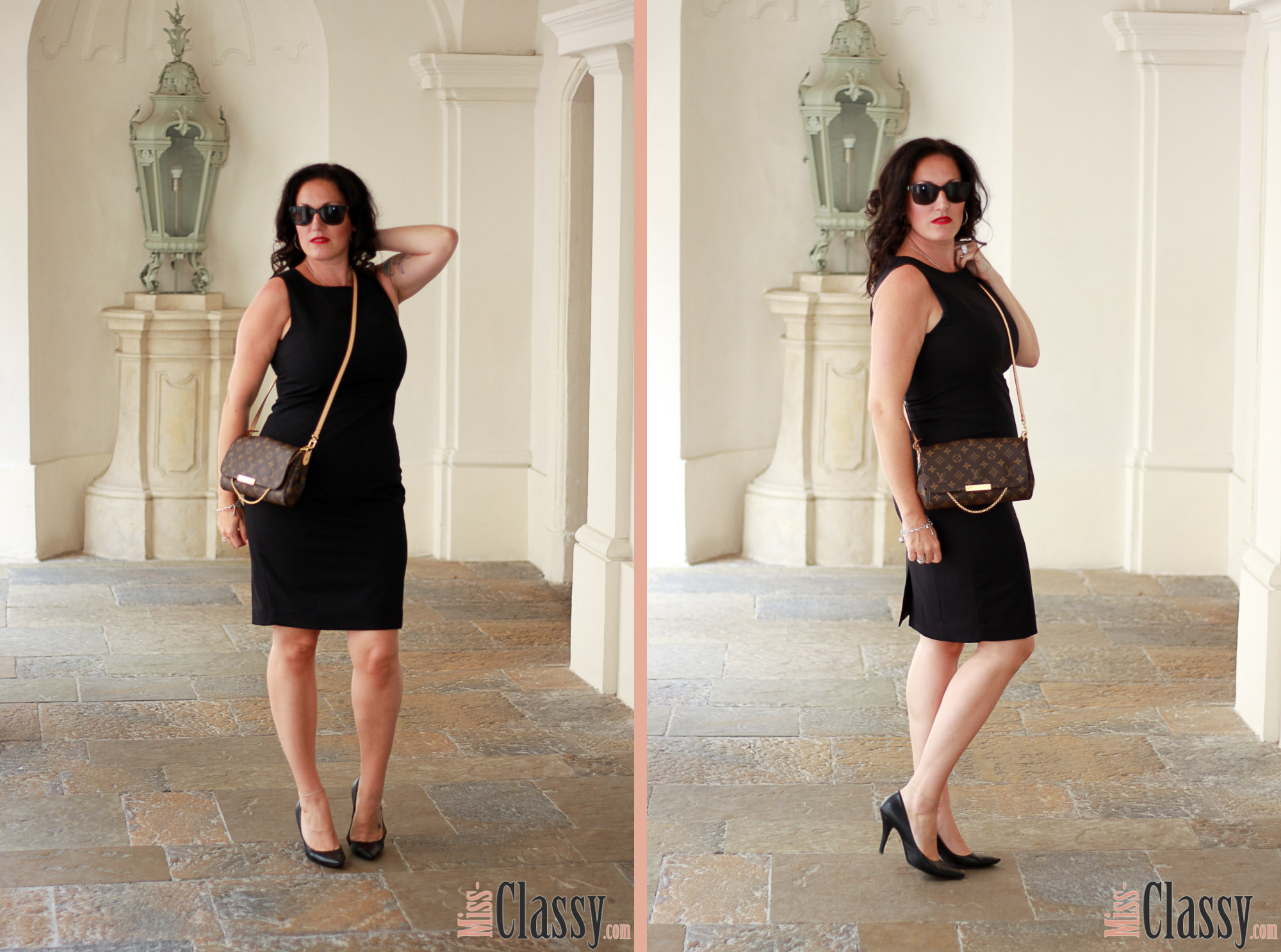 OUTFIT Elegant und Classy - Das kleine Schwarze - 4Stylez4U, Miss Classy, miss-classy.com, Fashionblog, Fashionblogger, Fashionblog Graz, Lifestyle Blog Graz, Lifestyleblog, Graz, Steiermark, Österreich, classy, beclassy, classy Fashion, edel, rassig, stilvoll, nobel, elegant, Outfit, Style, Fashion, Mode, OOTD, Lippenstift MAC, MAC Cosmetics, High Heels, Pumps, Das kleine Schwarze, Kleid, elegantes Kleid, H&M, Louis Vuitton, Favroite von Louis Vuitton, Clutch, Sonnenbrille Burberry, Ring Swarovski, Blogparade, 4Stylez4U