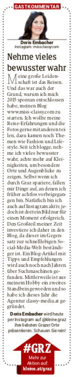 Ein Tag durch Graz, Kleine Zeitung, #graz, #grz, Lifestyleblog, Graz Tipps, Blogger Graz, Blog Graz, Miss Classy