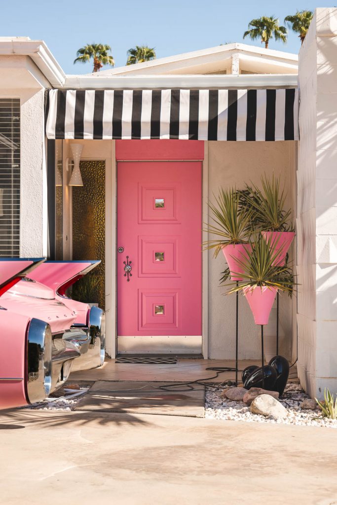 Pink Cadillac, rosa Tür Palm Springs, Flamingos